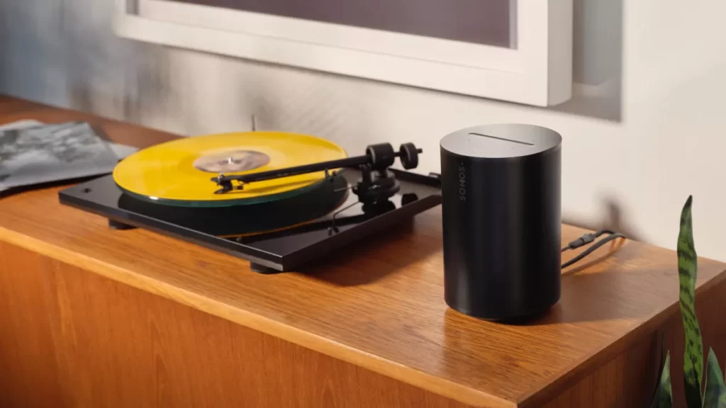 record player connected to sonos speaker